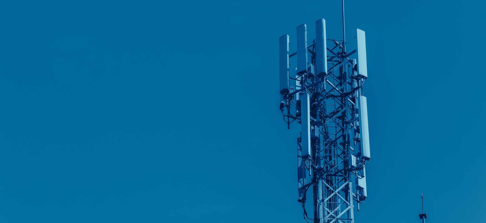 Mobile phone Signal tower cell site of Digital 4G Antenna blue c